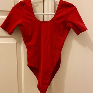 American Apparel short sleeve red body suit